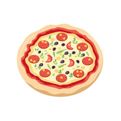 3d pizza isolated on white