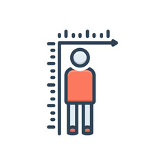 Color illustration icon for measurement