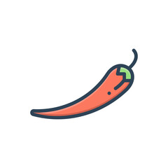 Color illustration icon for pepper