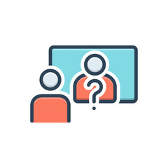 Color illustration icon for who