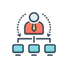 Color illustration icon for administrator