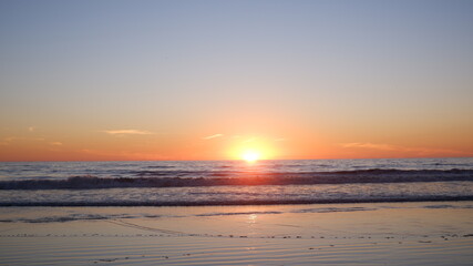 Obraz premium Sunset in Santa Monica Beach