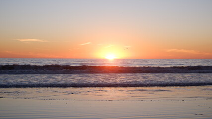 Sunset in Santa Monica Beach