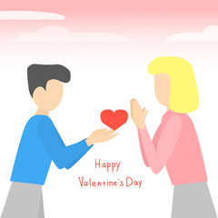 Vector illustration for the Valentine's Day holiday. Illustration and inscription for Valentine's Day.