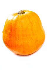 Yellow pumpkin on white background