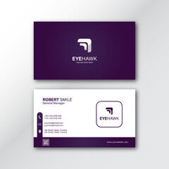 Fototapeta na wymiar simple modern business card template with dark blue color
