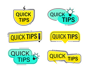 set of modern quick tips banner