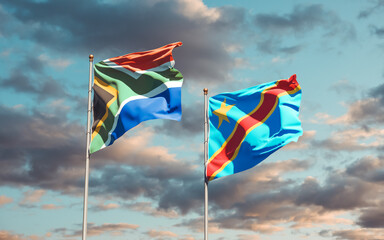 Flags of South Africa and DR Congo.