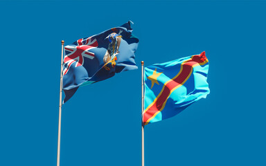 Flags of South Georgia and the South Sandwich Islands and DR Congo.