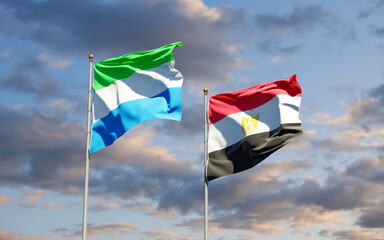 Flags of Sierra Leone and Egypt.