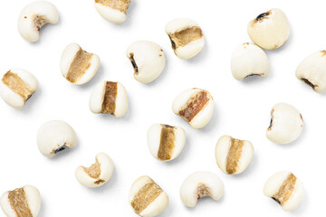 Job's tears ( Adlay millet or pearl millet ) isolated on white background. Millet seamless pattern texture.