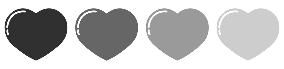 Set heart icons, graphic design template, Valentines Day symbols, vector illustration
