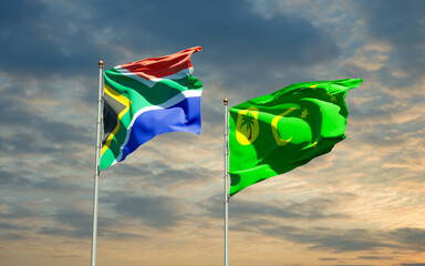 Flags of SAR African and Cocos Island.