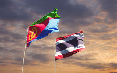 Flags of Thailand and Eritrea.