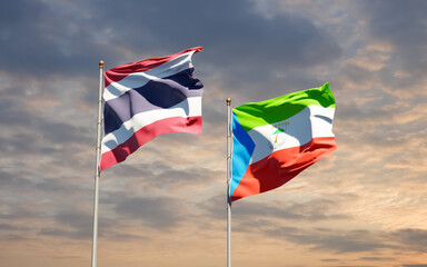 Flags of Thailand and Equatorial Guinea.