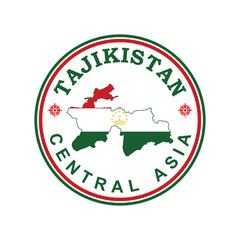 Tajikistan Map Vector , Country Logo