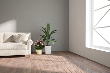 Modern interior design. 3D illustration