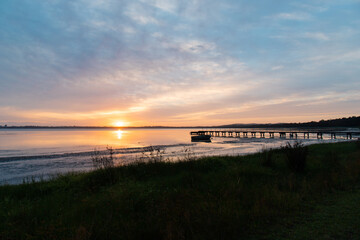 Sunrise view on the lake side.