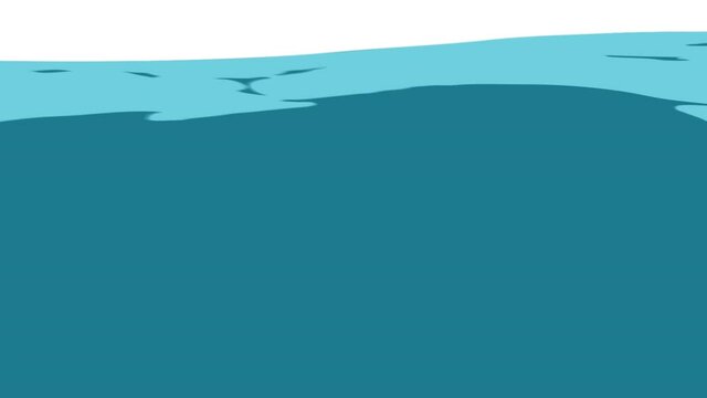 Water surface moving up and down transition. Liquid Motion elements and transitions with Alpha channel