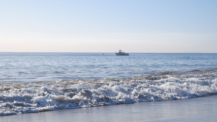 Pacific Ocean waves and sunlights