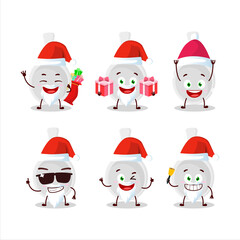 Santa Claus emoticons with plastic spoon cartoon character