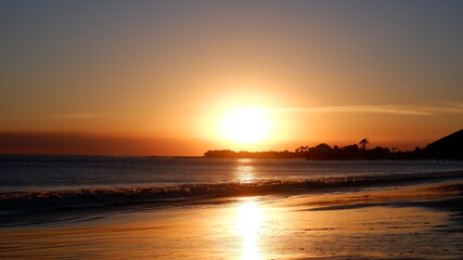 Fototapeta na wymiar Sunset view in Malibu Beach