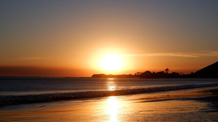 Sunset view in Malibu Beach