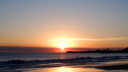 Sunset view in Malibu Beach