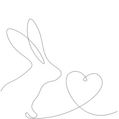 Valentine day background with bunny love heart vector illustration