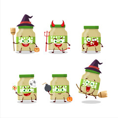 Halloween expression emoticons with cartoon character of tartar sauce