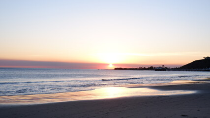 Fototapeta na wymiar Sunset view in Malibu Beach