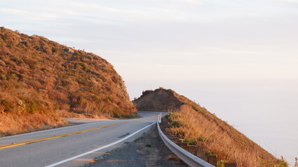 Ocean drive between mountains