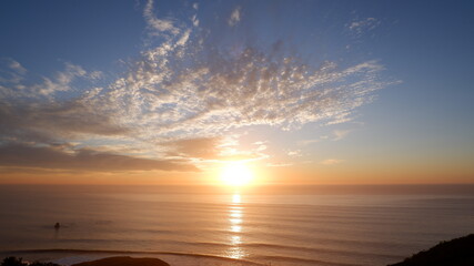 Pacific ocean and sunset
