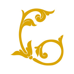 Gold Frame and Border with baroque style. Ornament elements for your design. Black and white color. Floral engraving decoration for postcards or invitations for social media.