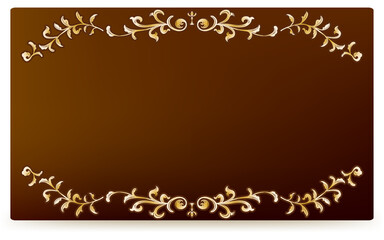 フレーム素材、手描きのナチュラルなリーフフレーム