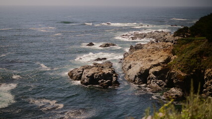 Waves on the ocean sea rocks