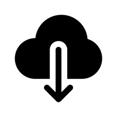 cloud download icon vector isolated on white background