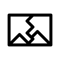 corrupted files icon vector. broken image symbol. isolated on white background