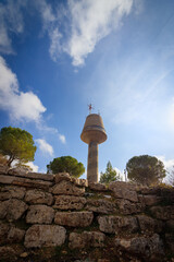 A tall water tower that also serves as a lookout point in Gush Etzion, Israel