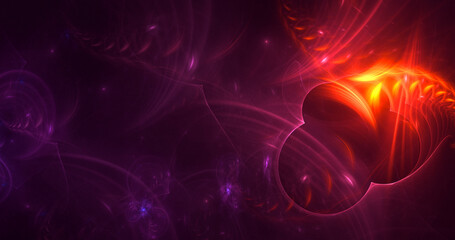 3D rendering abstract multicolor fractal light background