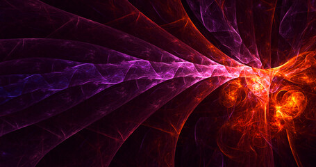 3D rendering abstract multicolor fractal light background