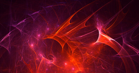 3D rendering abstract multicolor fractal light background