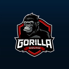 Gorilla Mascot Logo Design Vector illustration