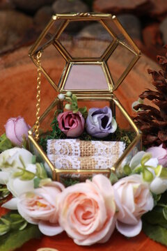 This is a photo of the art craft ring box wedding ring holder.