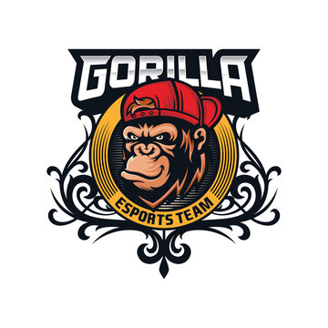 Gorilla Mascot Logo Design Vector illustration