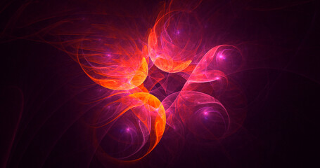 3D rendering abstract colorful fractal light background