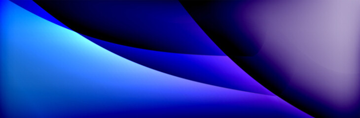 Fluid gradient neon color waves, vector abstract background