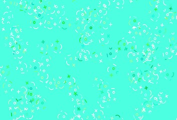Light Green vector background with arithmetic signs.