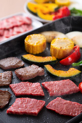 ホットプレートで焼肉