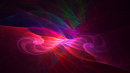 Fractal 3D rendering abstract and shiny background